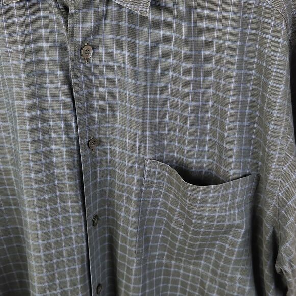 VTG Ermenegildo Zegna Plaid Print Long Sleeve Cotton Button Down Shirt Large - Picture 6 of 7